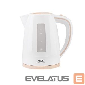 Чайник Adler  Kettle AD 1264 Standard, 2200 W, 1.7 L, Plastic, White, 360° rotational base 