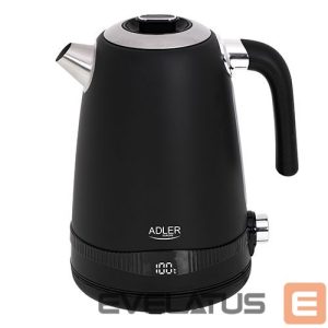 Чайник Adler  Kettle AD 1295b Electric, 2200 W, 1.7 L, Stainless steel, 360° rotational base, Black 