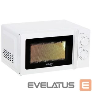 Микроволновая печь Adler  Microwave Oven AD 6205 Free standing, 700 W, White, 5, Defrost, 20 L 