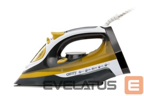 Утюг Camry Iron CR 5029 Steam Iron, 2400 W, Continuous steam 40 g/min, Steam boost performance 70 g/min, White/Black/Gold