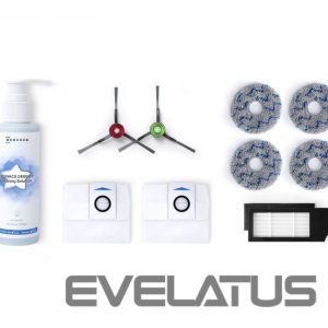 Аксессуар для пылесосов Ecovacs  Accessory Kit D-KT01-0027 2x Side Brush(Black), 1x Set of filter, 2x Dust Bag, 2 pairs x  Cleaning Cloth, 1x Cleaning Solution 110m, Suitable for X1 OMNI (Black) 