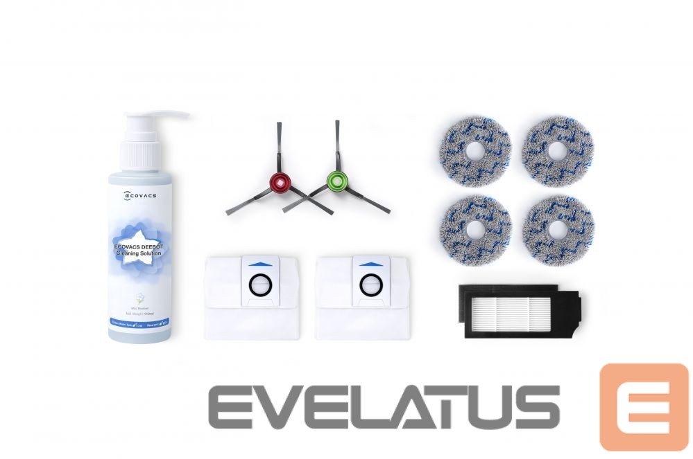Аксессуар для пылесосов Ecovacs Accessory Kit D-KT01-0027 2x Side Brush(Black), 1x Set of filter, 2x Dust Bag, 2 pairs x Cleaning Cloth, 1x Cleaning Solution 110m, Suitable for X1 OMNI (Black)