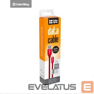 Контроллер ColorWay  Data Cable Apple Lightning Charging cable, Fast and safe charging; Stable data transmission, Red, 1 m 