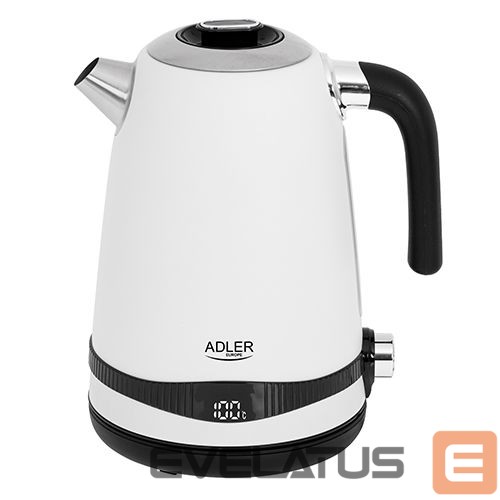 Чайник Adler Kettle AD 1295w Electric, 2200 W, 1.7 L, Stainless steel, 360° rotational base, White