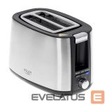 Тостер Adler  Toaster AD 3214  Power 750 W, Number of slots 2, Housing material Stainless steel, Stainless steel/Black 