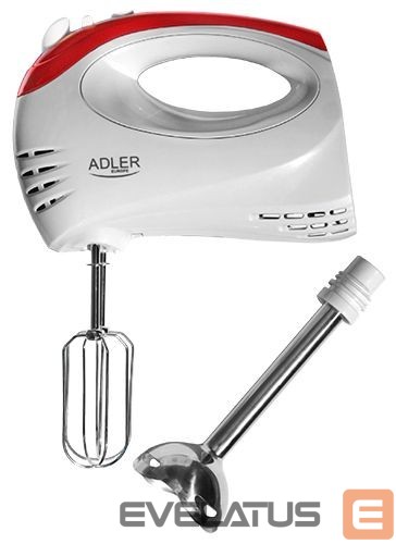 Миксеры и блендеры Adler Mixer AD 4212 Hand Mixer, 300 W, Number of speeds 5, Turbo mode, White