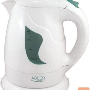 Чайник Adler  AD 08 Standard kettle, Plastic, White, 850 W, 1 L, 360° rotational base 