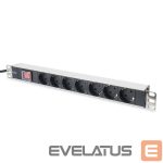 Предохранитель Digitus  Aluminum outlet strip with switch  	DN-95402 Sockets quantity 7, 7x safety outlets 250VAC 50/60Hz / 16A / 4000W, 1U Aluminum PDU, rackmountable 