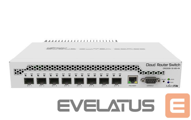 Коммутатор Mikrotik Switch||CRS309-1G-8S+IN|1x10Base-T / 100Base-TX / 1000Base-T|8xSFP+|CRS309-1G-8S+IN