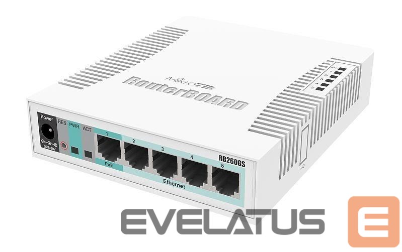 Коммутатор Mikrotik Switch||CSS106-5G-1S|Desktop/pedestal|5x10Base-T / 100Base-TX / 1000Base-T|1xSFP|CSS106-5G-1S