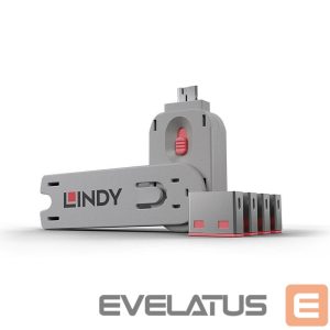 Модули и трансиверы LINDY  USB PORT BLOCKER 4PACK/PINK 40450 