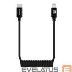 Кабель Evelatus  AutoSpring Coiled Cable USB C to Lightning connector  1.2M black cable 