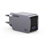 Адаптер Ugreen  Nexode Pro USB-A+2 USB-C 65W Mini GaN Fast Charger Set Grey