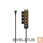 Переходник Hama  OUTDOOR IP44 SWITCH 4 GN 4 m power strip Black