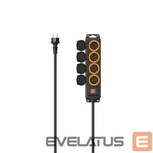 Переходник Hama  OUTDOOR IP44 SWITCH 4 GN 4 m power strip Black
