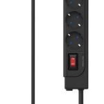 Переходник Hama  Power strip (+ switch) Black PG connector Black