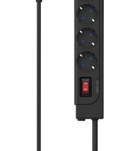 Переходник Hama  Power strip (+ switch) Black PG connector Black