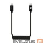Кабель Evelatus  AutoSpring Coiled Cable USB C to  USB C connector 1.2M Black