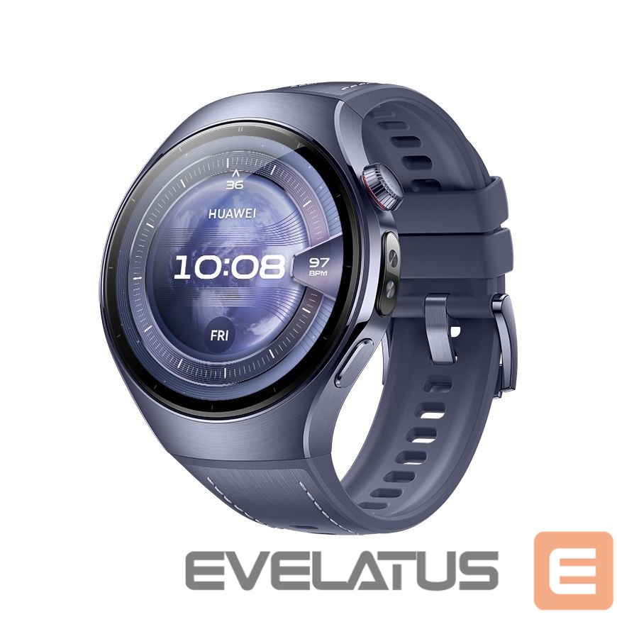 Умные часы Huawei Watch 5 (46mm), Fluorelastomer Purple blue strap, Titanium body, Rates-L39L