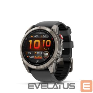 Умные часы Garmin  Fenix 8 Pro – 51 mm, AMOLED, Sapphire, Titanium with Graphite/black silicone band sport watch 