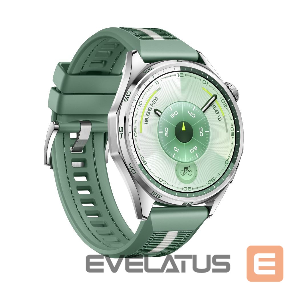 Умные часы Huawei WATCH GT6 46mm Steel Stainless Steel Case with Green Woven Strap Green