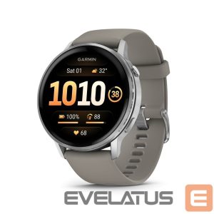 Умные часы Garmin  Venu 4 - 45mm, Silver with Silver Gray Silicone Band sports watch 