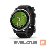 Умные часы Garmin  Approach S44 Silver Aluminium Bezel with Black Silicone Band 