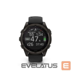 Умные часы Garmin  Fenix 8 – 47 mm, Solar, Sapphire Sapphire, Carbon grey DLC titanium with Black/pebble grey/ 010-02906-11