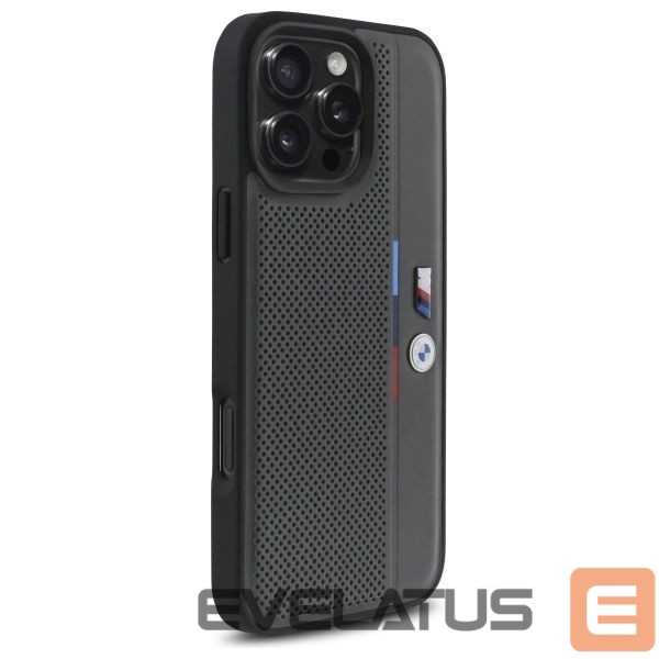 Другой аксессуар для телефона BMW BMW M Perforated Tricolor Detail Line iPhone 16 Pro Case - Dark Gray