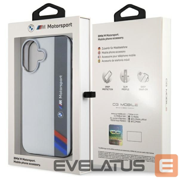 Другой аксессуар для телефона BMW BMW Motosport IML Vertical Stripe iPhone 16 Case - Gray