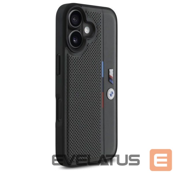 Другой аксессуар для телефона BMW BMW M Perforated Tricolor Detail Line iPhone 16 Case - Dark Gray