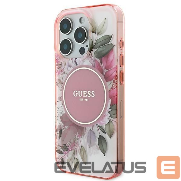 Другой аксессуар для телефона Guess Guess IML Flower & Tonal Circle MagSafe iPhone 16 Pro Max Case - Pink