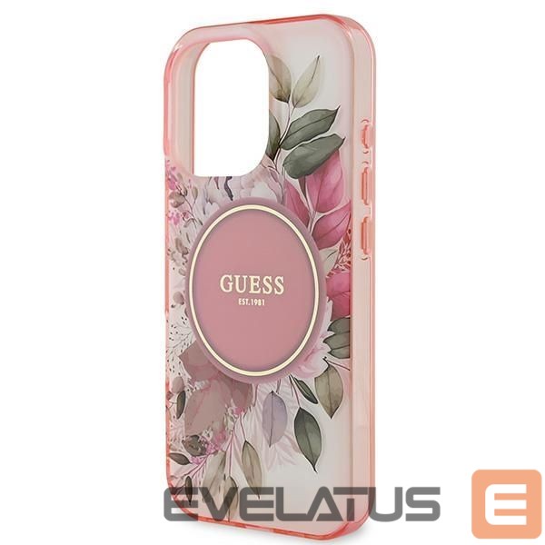 Другой аксессуар для телефона Guess Guess IML Flower & Tonal Circle MagSafe iPhone 16 Pro Max Case - Pink