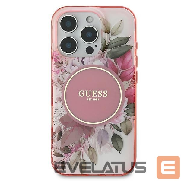 Другой аксессуар для телефона Guess Guess IML Flower & Tonal Circle MagSafe iPhone 16 Pro Max Case - Pink