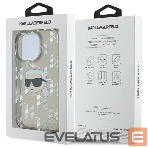 Другой аксессуар для телефона Karl Lagerfeld Karl Lagerfeld IML Karl Head Electroplated iPhone 16 Pro Case - Black
