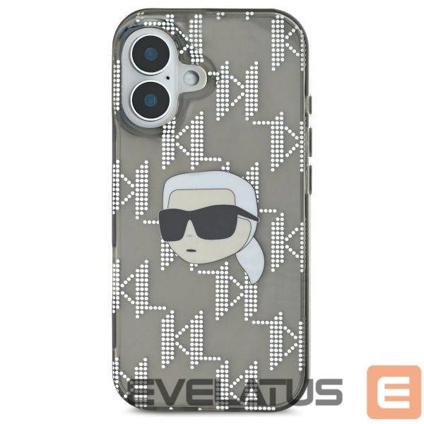 Другой аксессуар для телефона Karl Lagerfeld Karl Lagerfeld IML Karl Head Electroplated iPhone 16 Case - Black