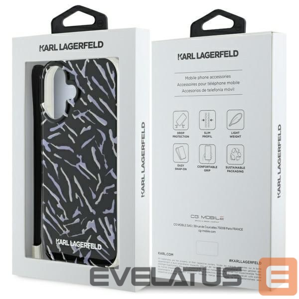 Другой аксессуар для телефона Karl Lagerfeld Karl Lagerfeld Zebra With Cord iPhone 16 Case - Purple