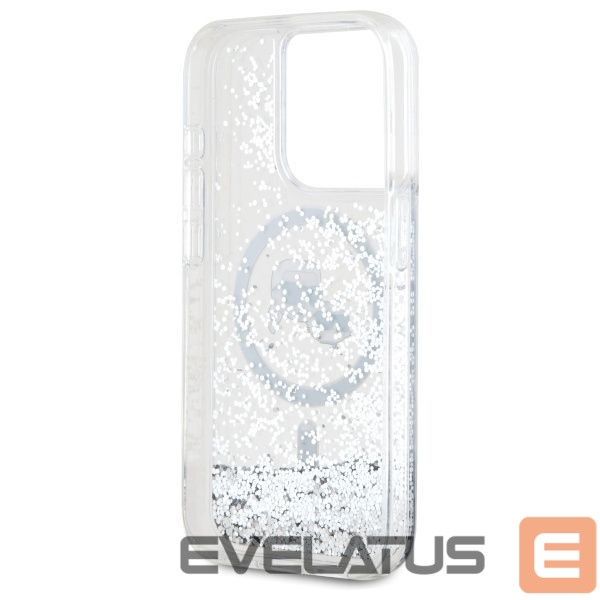 Другой аксессуар для телефона Karl Lagerfeld Karl Lagerfeld Liquid Glitter Karl & Choupette Head Magsafe iPhone 15 Pro Case - Clear