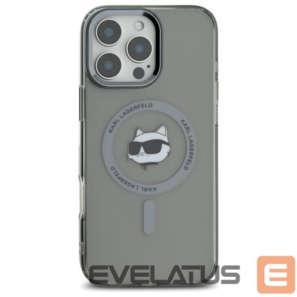 Другой аксессуар для телефона Karl Lagerfeld Karl Lagerfeld IML Metal Choupette Head MagSafe iPhone 16 Pro Case - Black