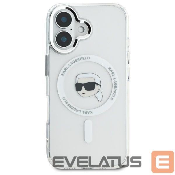Другой аксессуар для телефона Karl Lagerfeld Karl Lagerfeld IML Metal Karl Head MagSafe iPhone 16 Case - White