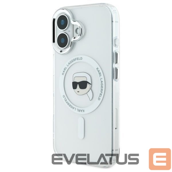 Другой аксессуар для телефона Karl Lagerfeld Karl Lagerfeld IML Metal Karl Head MagSafe iPhone 16 Case - White