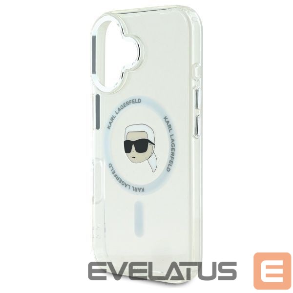 Другой аксессуар для телефона Karl Lagerfeld Karl Lagerfeld IML Metal Karl Head MagSafe iPhone 16 Case - White