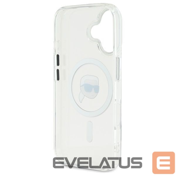 Другой аксессуар для телефона Karl Lagerfeld Karl Lagerfeld IML Metal Karl Head MagSafe iPhone 16 Case - White