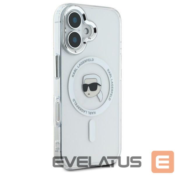 Другой аксессуар для телефона Karl Lagerfeld Karl Lagerfeld IML Metal Karl Head MagSafe iPhone 16 Case - White