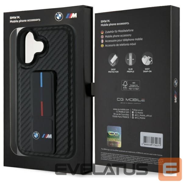 Другой аксессуар для телефона BMW BMW M Grip Stand Smooth and Carbon case for iPhone 16 - black