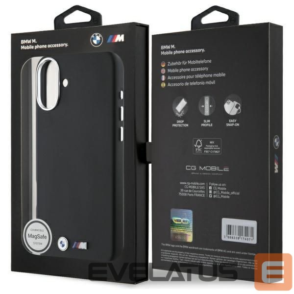 Другой аксессуар для телефона BMW BMW M Smooth Full Wrapped Metal MagSafe case for iPhone 16 - black