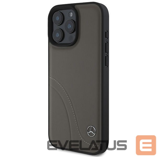 Другой аксессуар для телефона Mercedes-Benz Mercedes MB Curved Stitches Leather iPhone 16 Pro Max Case - Brown