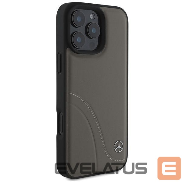 Другой аксессуар для телефона Mercedes-Benz Mercedes MB Curved Stitches Leather iPhone 16 Pro Max Case - Brown