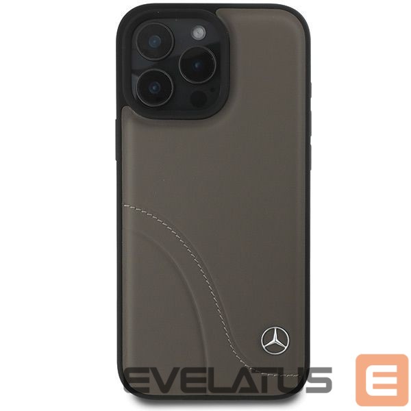 Другой аксессуар для телефона Mercedes-Benz Mercedes MB Curved Stitches Leather iPhone 16 Pro Max Case - Brown