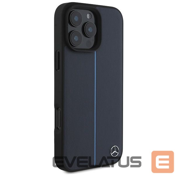 Другой аксессуар для телефона Mercedes-Benz Mercedes MB Blue Line Leather MagSafe Case for iPhone 16 Pro Max - Navy Blue